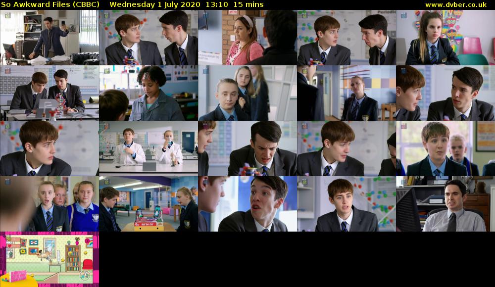 So Awkward Files (CBBC) Wednesday 1 July 2020 13:10 - 13:25