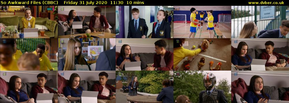 So Awkward Files (CBBC) Friday 31 July 2020 11:30 - 11:40
