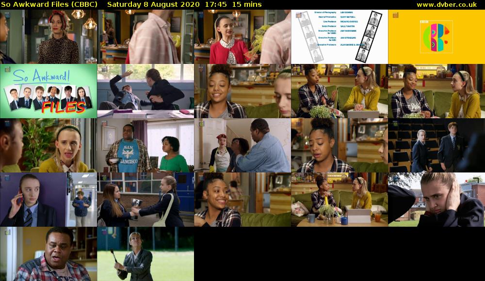 So Awkward Files (CBBC) Saturday 8 August 2020 17:45 - 18:00