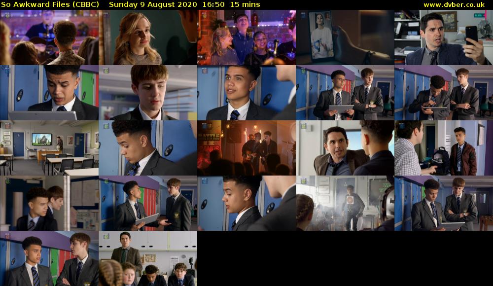 So Awkward Files (CBBC) Sunday 9 August 2020 16:50 - 17:05