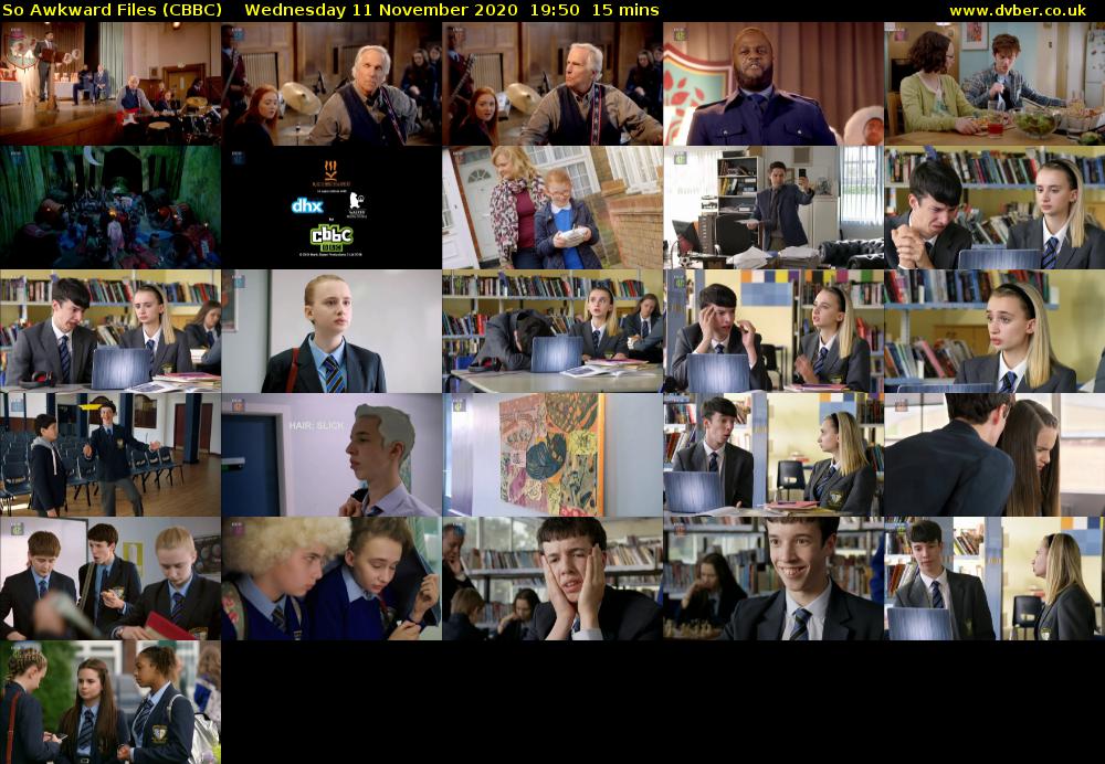 So Awkward Files (CBBC) Wednesday 11 November 2020 19:50 - 20:05