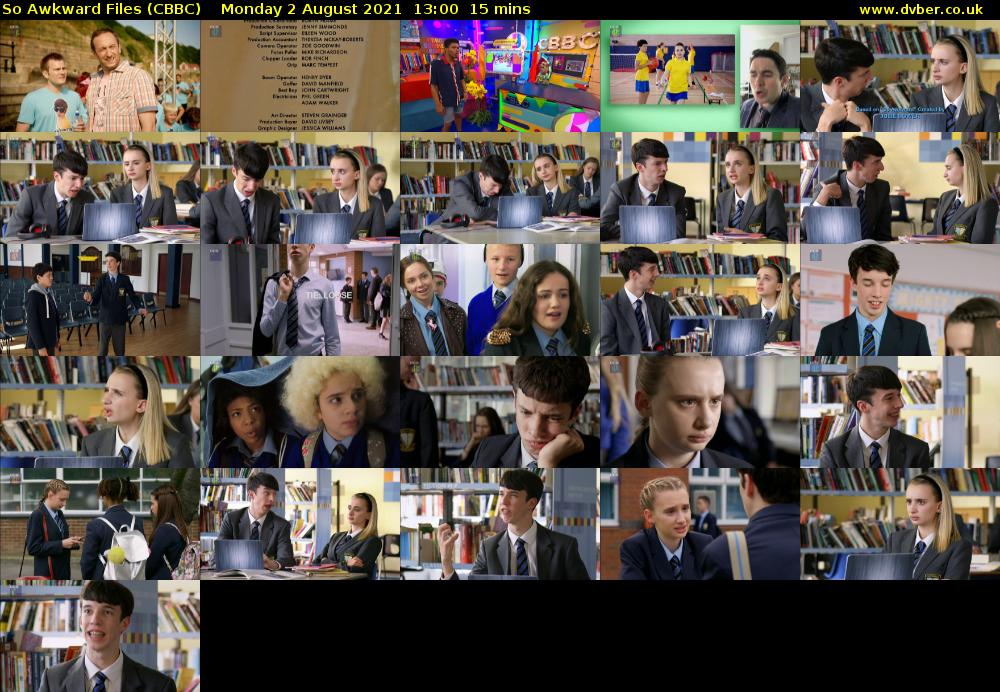 So Awkward Files (CBBC) Monday 2 August 2021 13:00 - 13:15
