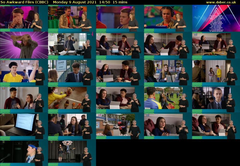 So Awkward Files (CBBC) Monday 9 August 2021 14:50 - 15:05