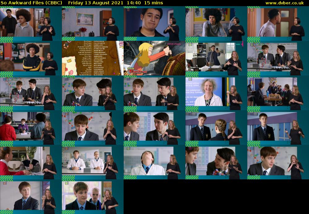 So Awkward Files (CBBC) Friday 13 August 2021 14:40 - 14:55