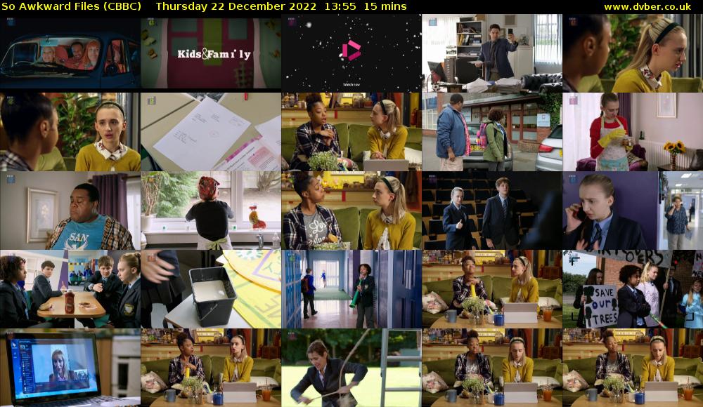 So Awkward Files (CBBC) Thursday 22 December 2022 13:55 - 14:10