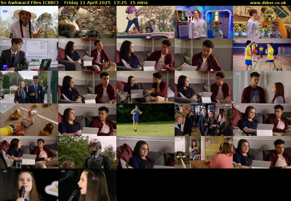 So Awkward Files (CBBC) Friday 11 April 2025 17:25 - 17:40