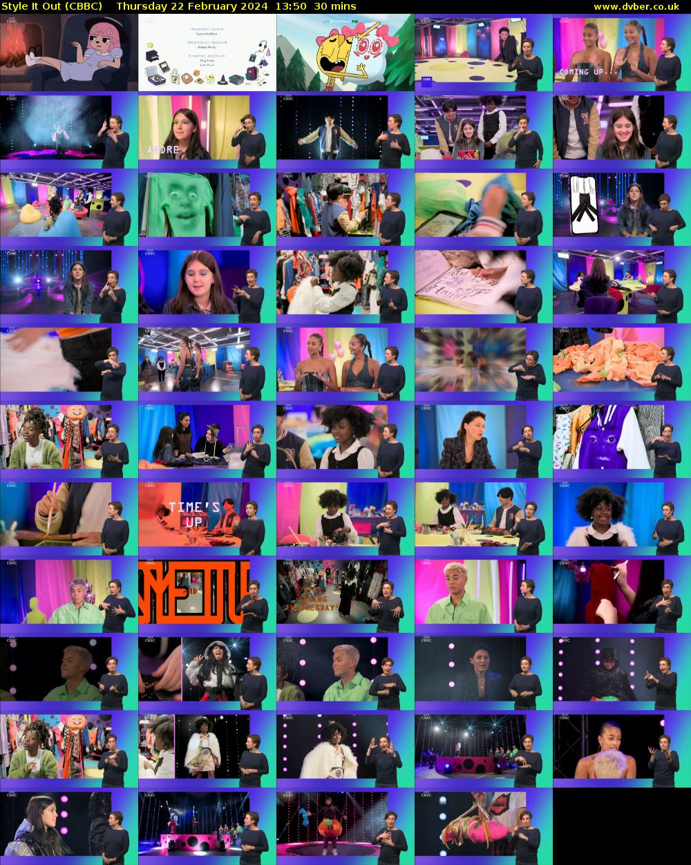 Style It Out (CBBC) Thursday 22 February 2024 13:50 - 14:20