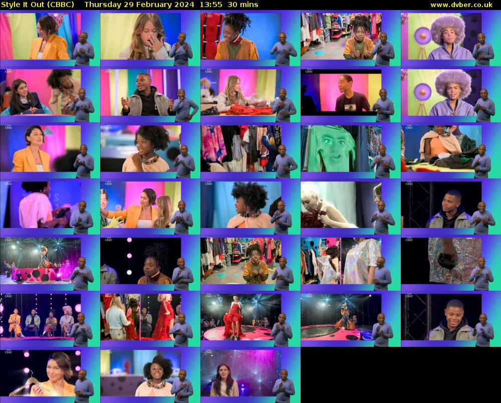 Style It Out (CBBC) Thursday 29 February 2024 13:55 - 14:25