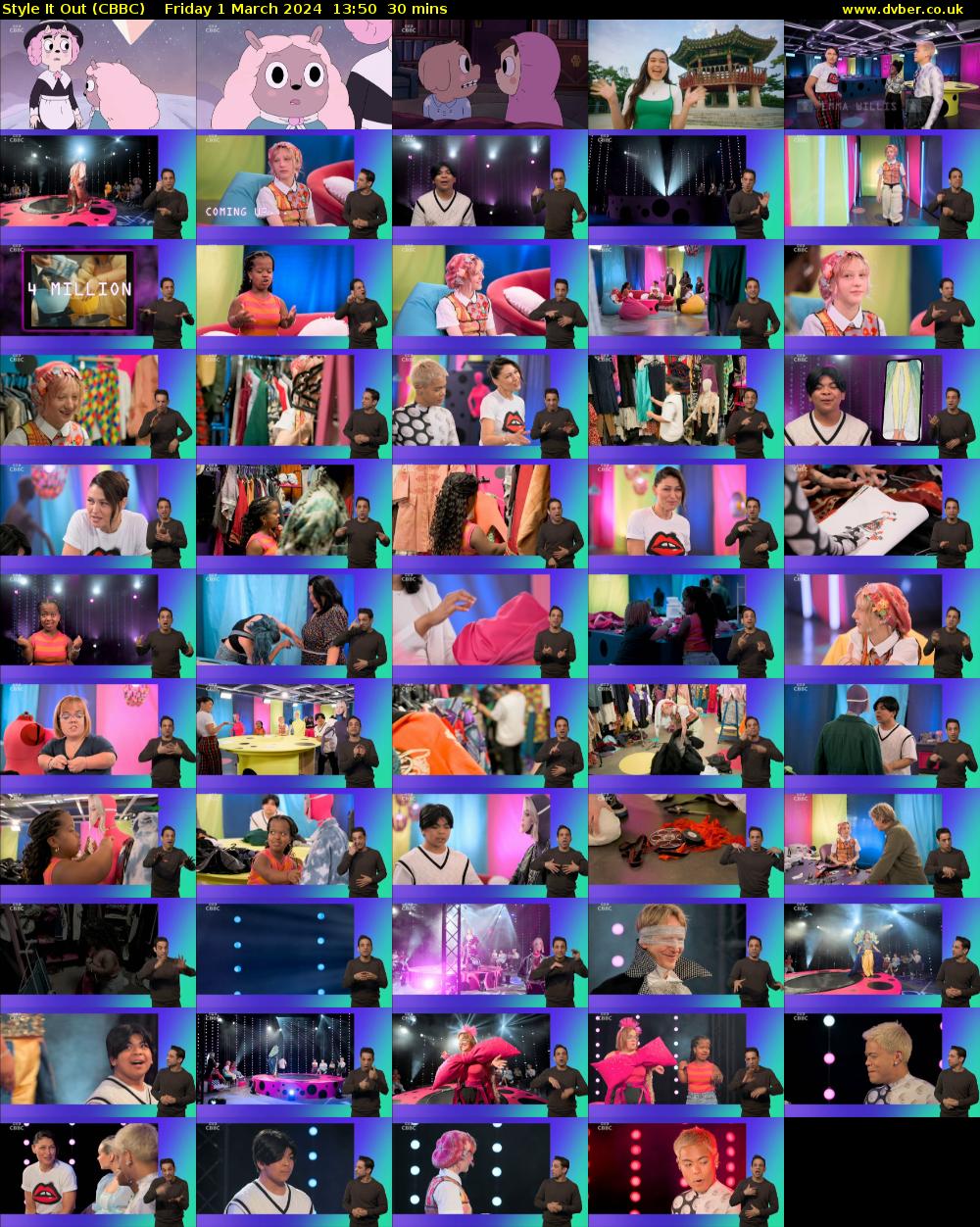 Style It Out (CBBC) Friday 1 March 2024 13:50 - 14:20