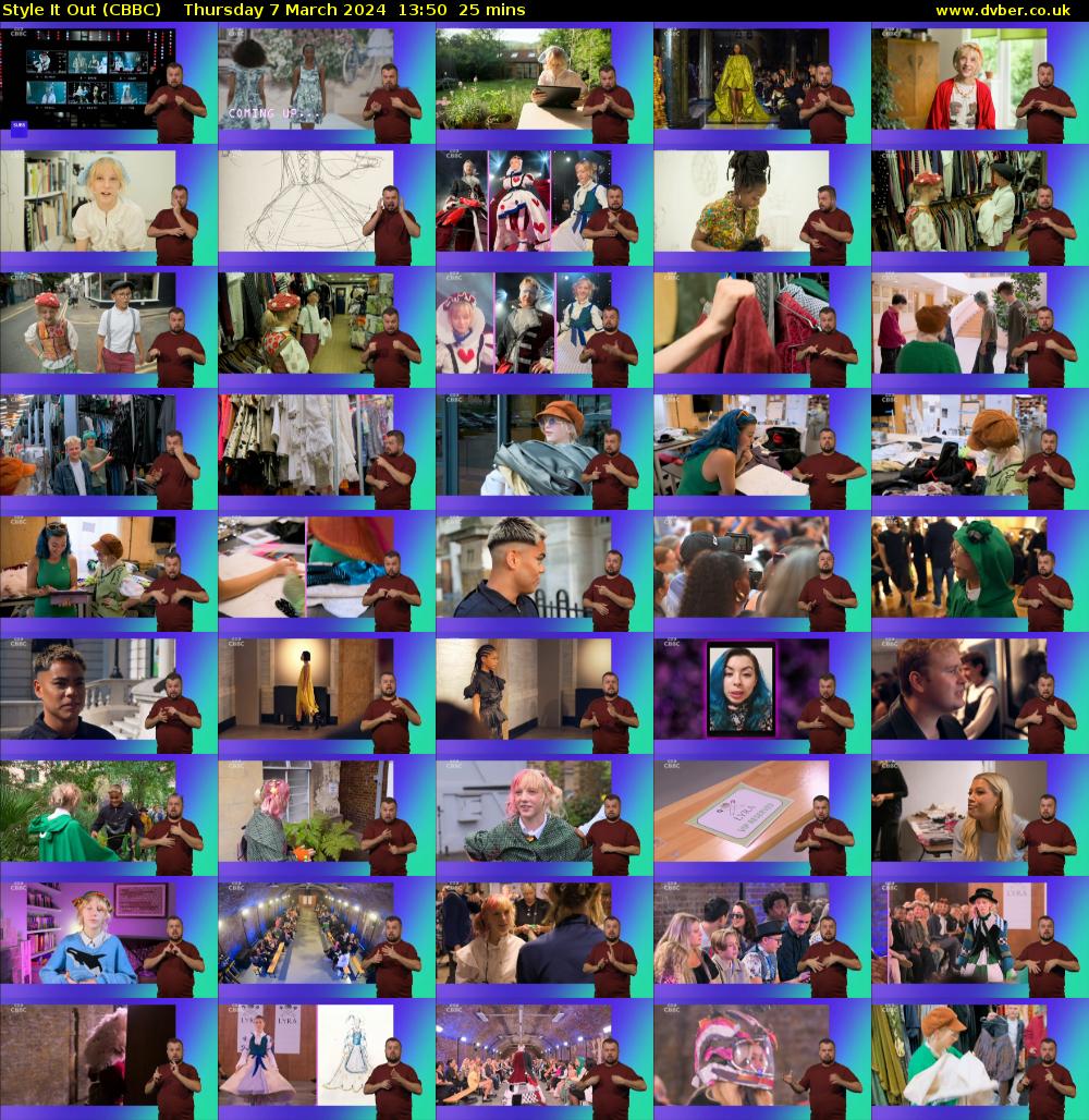 Style It Out (CBBC) Thursday 7 March 2024 13:50 - 14:15