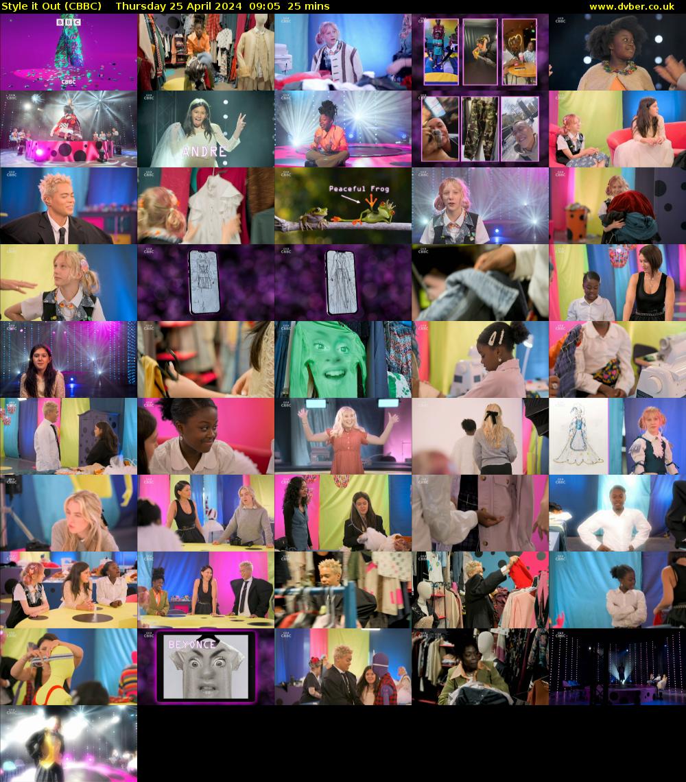 Style It Out (CBBC) Thursday 25 April 2024 09:05 - 09:30