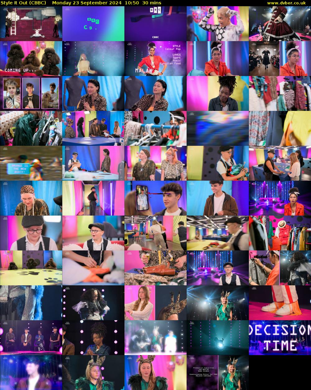 Style It Out (CBBC) Monday 23 September 2024 10:50 - 11:20