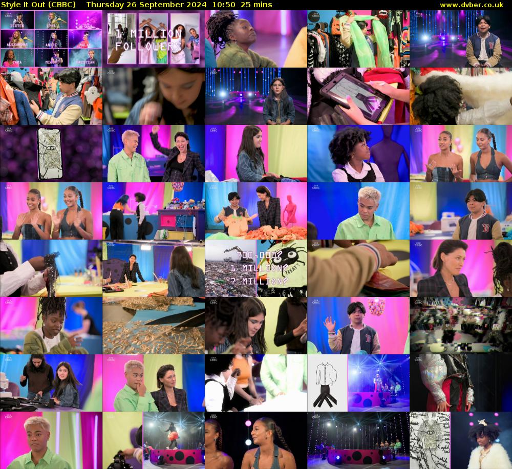 Style It Out (CBBC) Thursday 26 September 2024 10:50 - 11:15