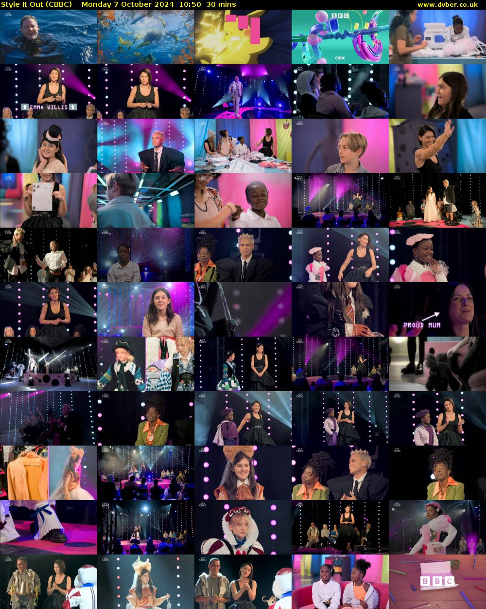 Style It Out (CBBC) Monday 7 October 2024 10:50 - 11:20