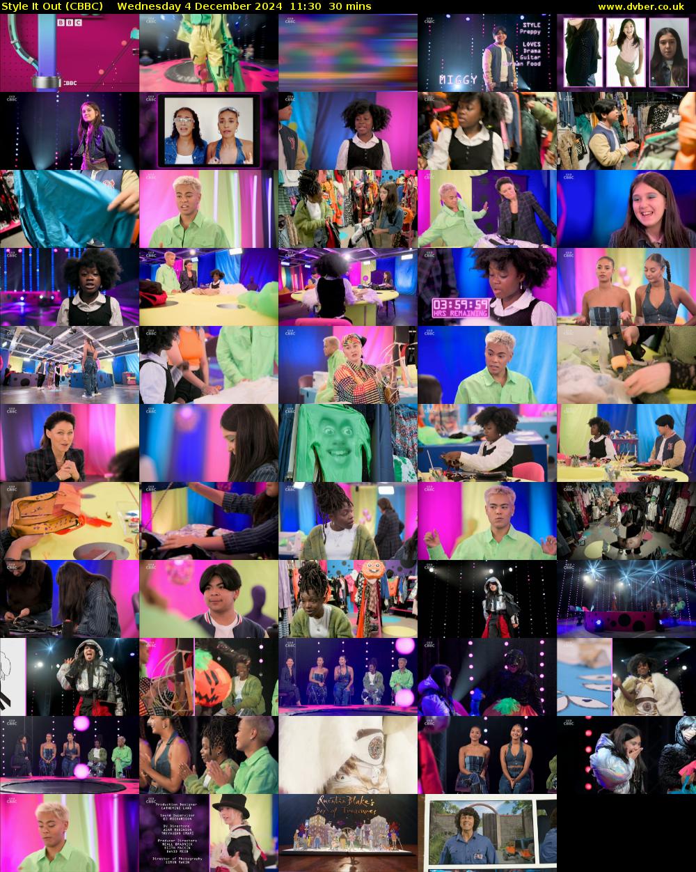 Style It Out (CBBC) Wednesday 4 December 2024 11:30 - 12:00