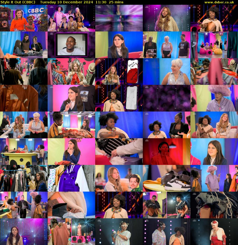 Style It Out (CBBC) Tuesday 10 December 2024 11:30 - 11:55