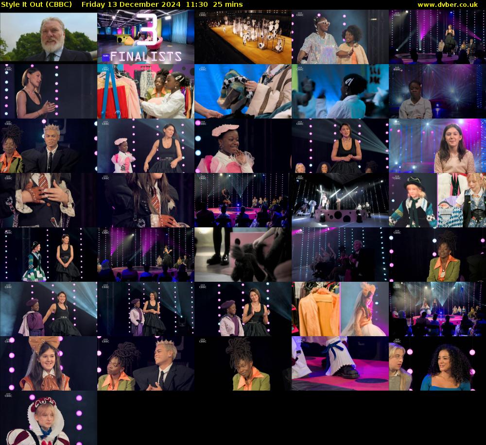 Style It Out (CBBC) Friday 13 December 2024 11:30 - 11:55