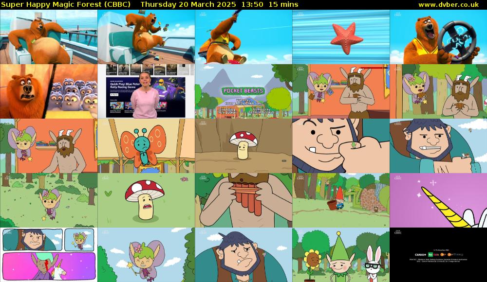 Super Happy Magic Forest (CBBC) Thursday 20 March 2025 13:50 - 14:05