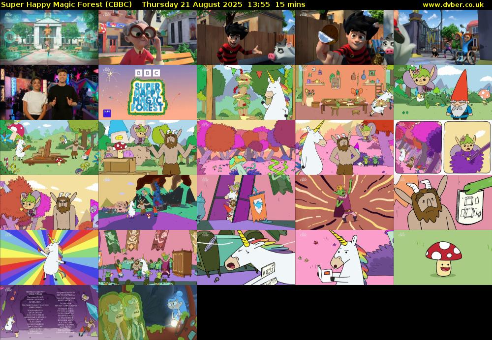 Super Happy Magic Forest (CBBC) Thursday 21 August 2025 13:55 - 14:10