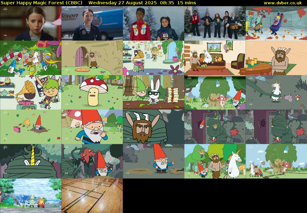 Super Happy Magic Forest (CBBC) Wednesday 27 August 2025 08:35 - 08:50