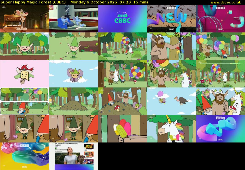 Super Happy Magic Forest (CBBC) Monday 6 October 2025 07:20 - 07:35