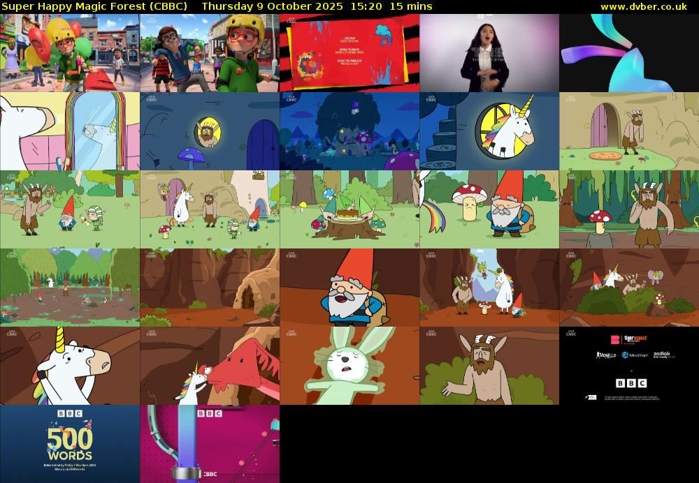 Super Happy Magic Forest (CBBC) Thursday 9 October 2025 15:20 - 15:35