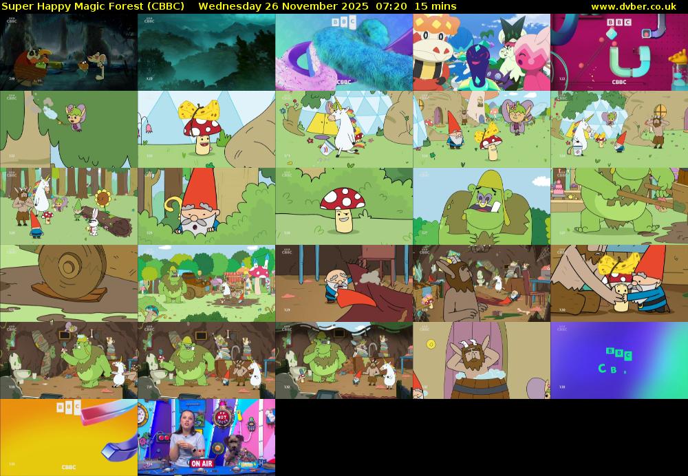 Super Happy Magic Forest (CBBC) Wednesday 26 November 2025 07:20 - 07:35