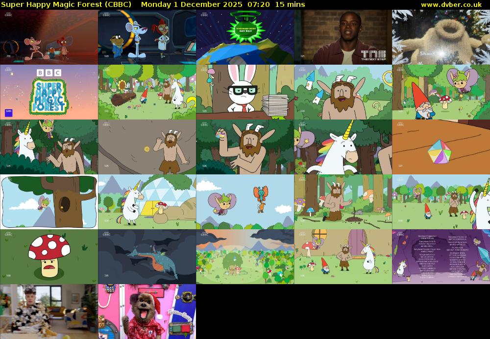 Super Happy Magic Forest (CBBC) Monday 1 December 2025 07:20 - 07:35