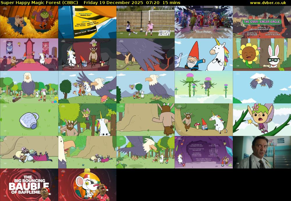 Super Happy Magic Forest (CBBC) Friday 19 December 2025 07:20 - 07:35