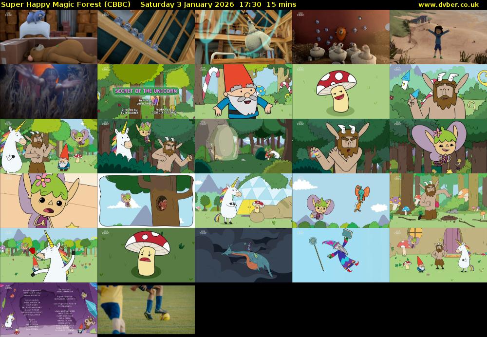 Super Happy Magic Forest (CBBC) Saturday 3 January 2026 17:30 - 17:45