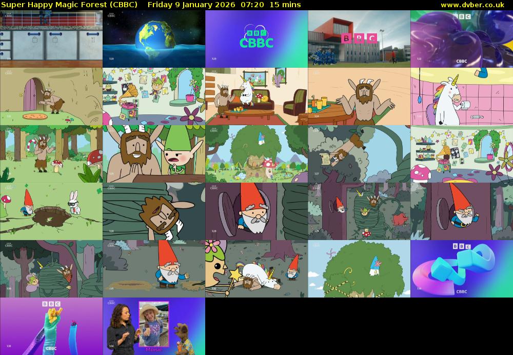 Super Happy Magic Forest (CBBC) Friday 9 January 2026 07:20 - 07:35