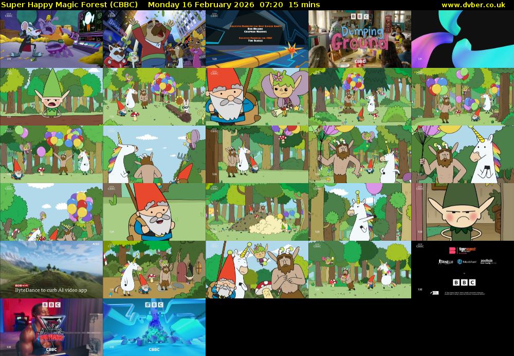 Super Happy Magic Forest (CBBC) Monday 16 February 2026 07:20 - 07:35