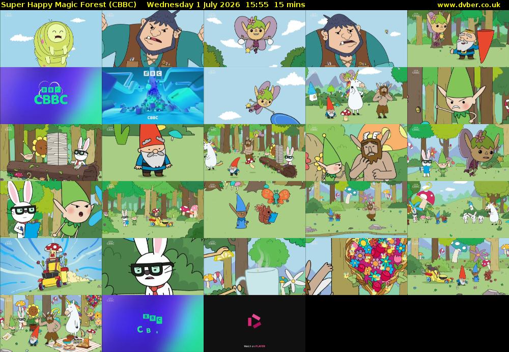 Super Happy Magic Forest (CBBC) Wednesday 1 July 2026 15:55 - 16:10