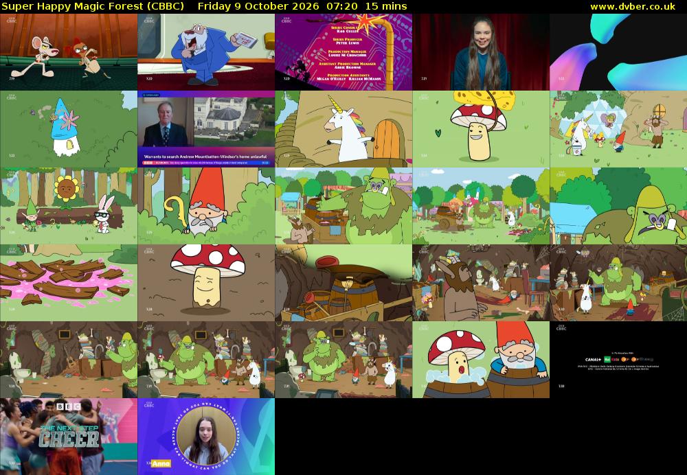 Super Happy Magic Forest (CBBC) Friday 9 October 2026 07:20 - 07:35