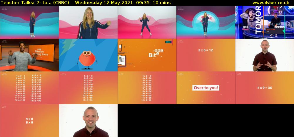 Teacher Talks: 7- to... (CBBC) Wednesday 12 May 2021 09:35 - 09:45