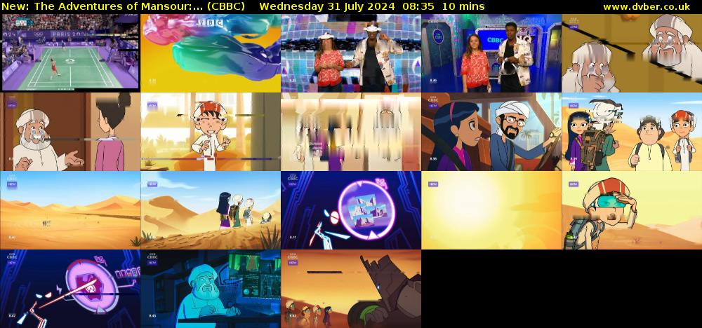 The Adventures of Mansour:... (CBBC) Wednesday 31 July 2024 08:35 - 08:45
