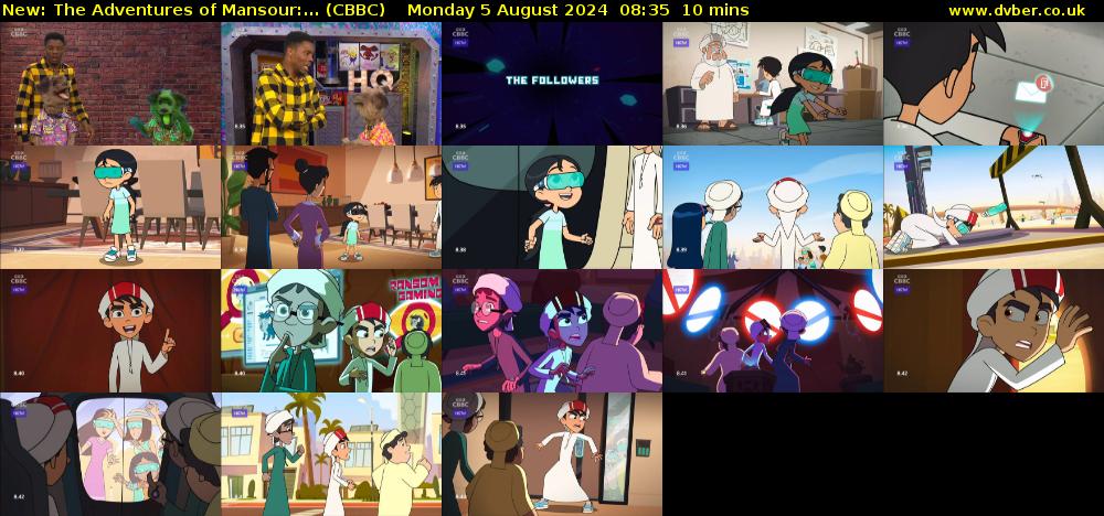 The Adventures of Mansour:... (CBBC) Monday 5 August 2024 08:35 - 08:45