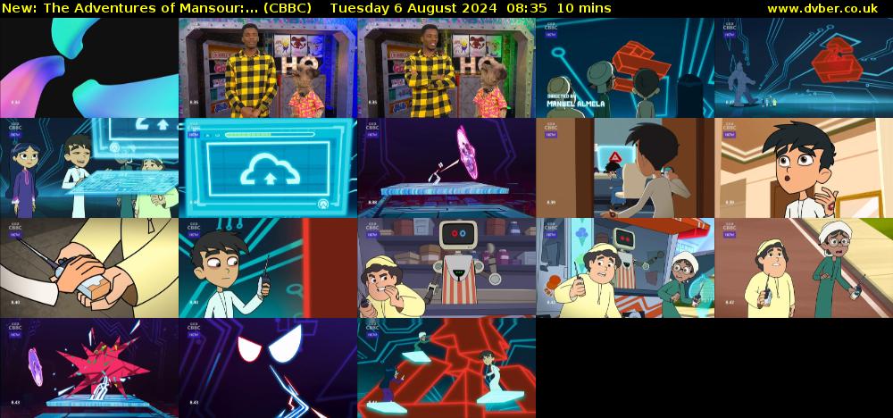 The Adventures of Mansour:... (CBBC) Tuesday 6 August 2024 08:35 - 08:45