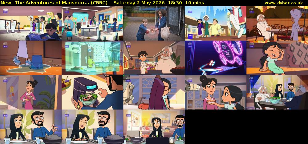 The Adventures of Mansour:... (CBBC) Saturday 2 May 2026 18:30 - 18:40
