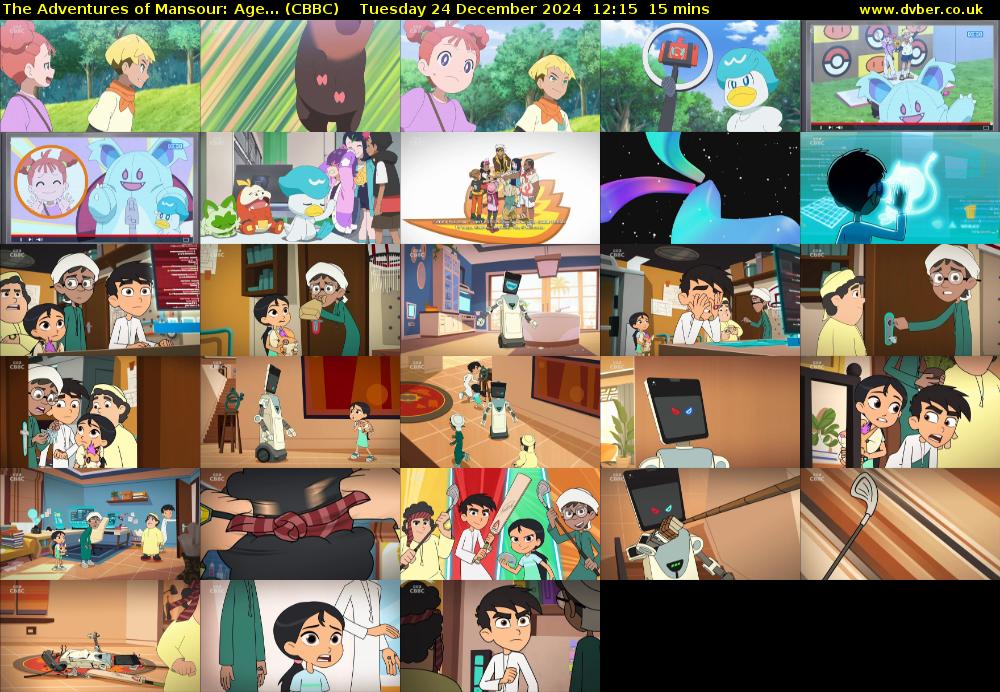 The Adventures of Mansour: Age... (CBBC) Tuesday 24 December 2024 12:15 - 12:30