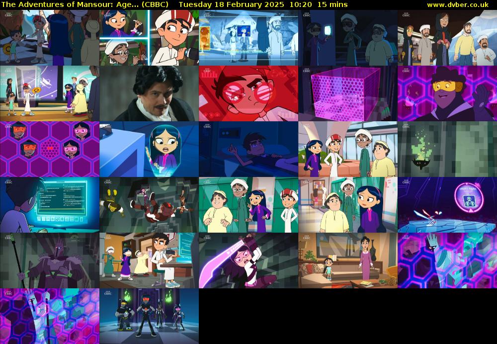 The Adventures of Mansour: Age... (CBBC) Tuesday 18 February 2025 10:20 - 10:35