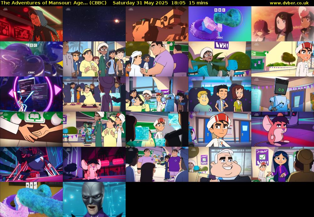 The Adventures of Mansour: Age... (CBBC) Saturday 31 May 2025 18:05 - 18:20