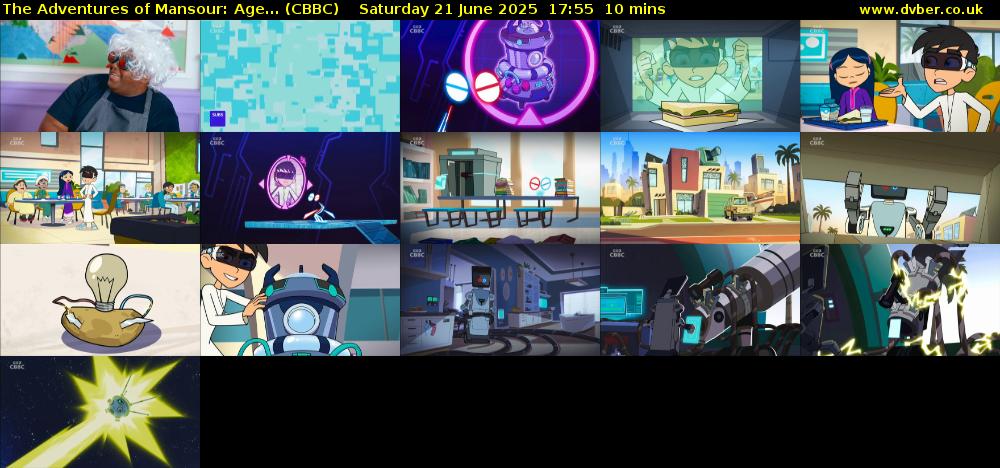 The Adventures of Mansour: Age... (CBBC) Saturday 21 June 2025 17:55 - 18:05