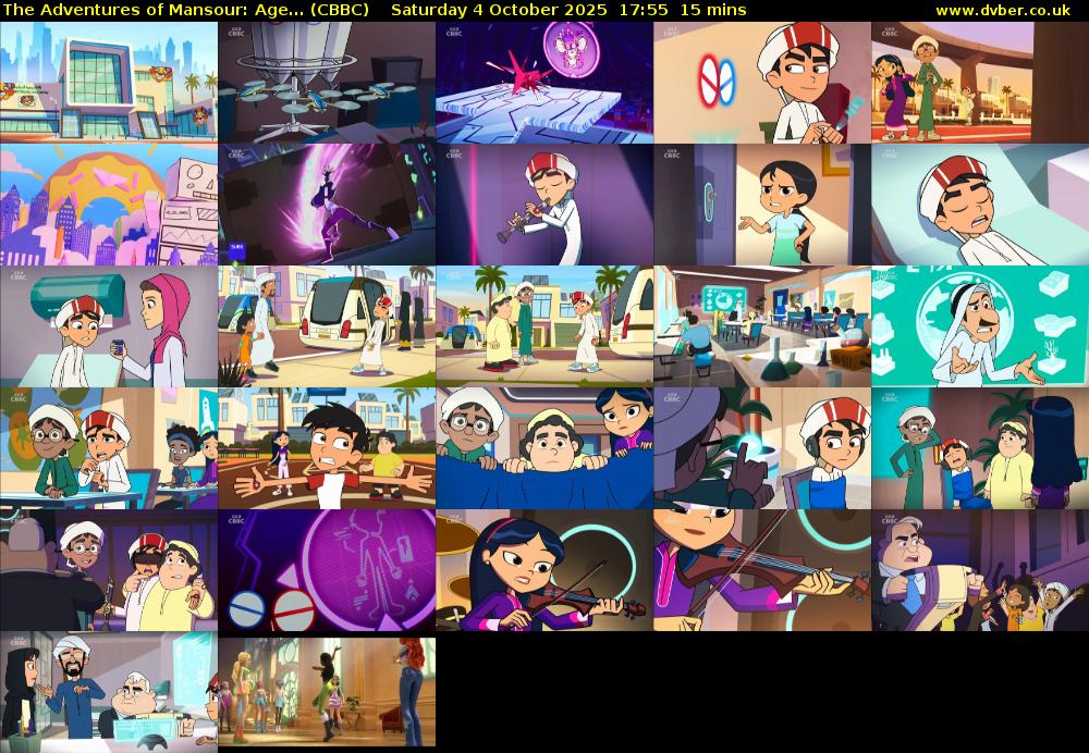 The Adventures of Mansour: Age... (CBBC) Saturday 4 October 2025 17:55 - 18:10