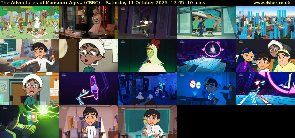 The Adventures of Mansour: Age... (CBBC) Saturday 11 October 2025 17:45 - 17:55