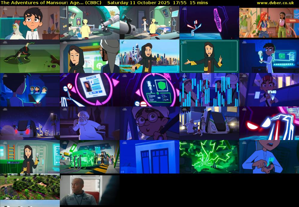 The Adventures of Mansour: Age... (CBBC) Saturday 11 October 2025 17:55 - 18:10
