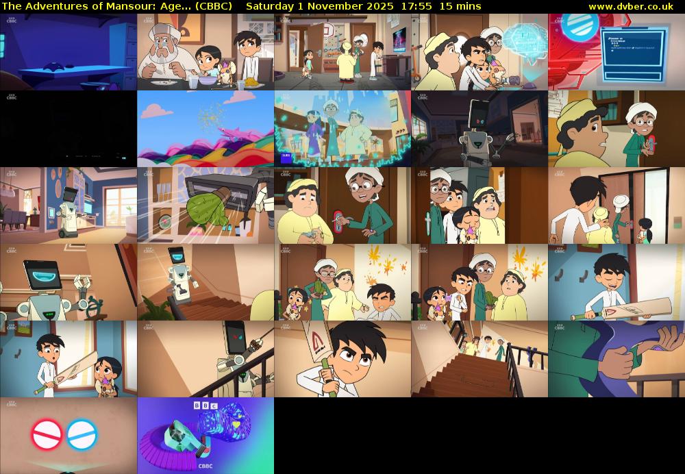 The Adventures of Mansour: Age... (CBBC) Saturday 1 November 2025 17:55 - 18:10