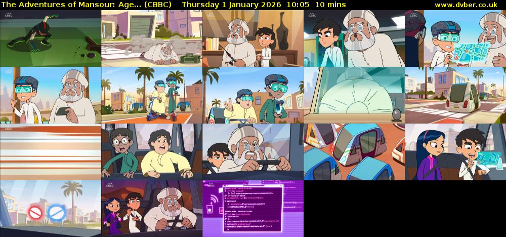 The Adventures of Mansour: Age... (CBBC) Thursday 1 January 2026 10:05 - 10:15