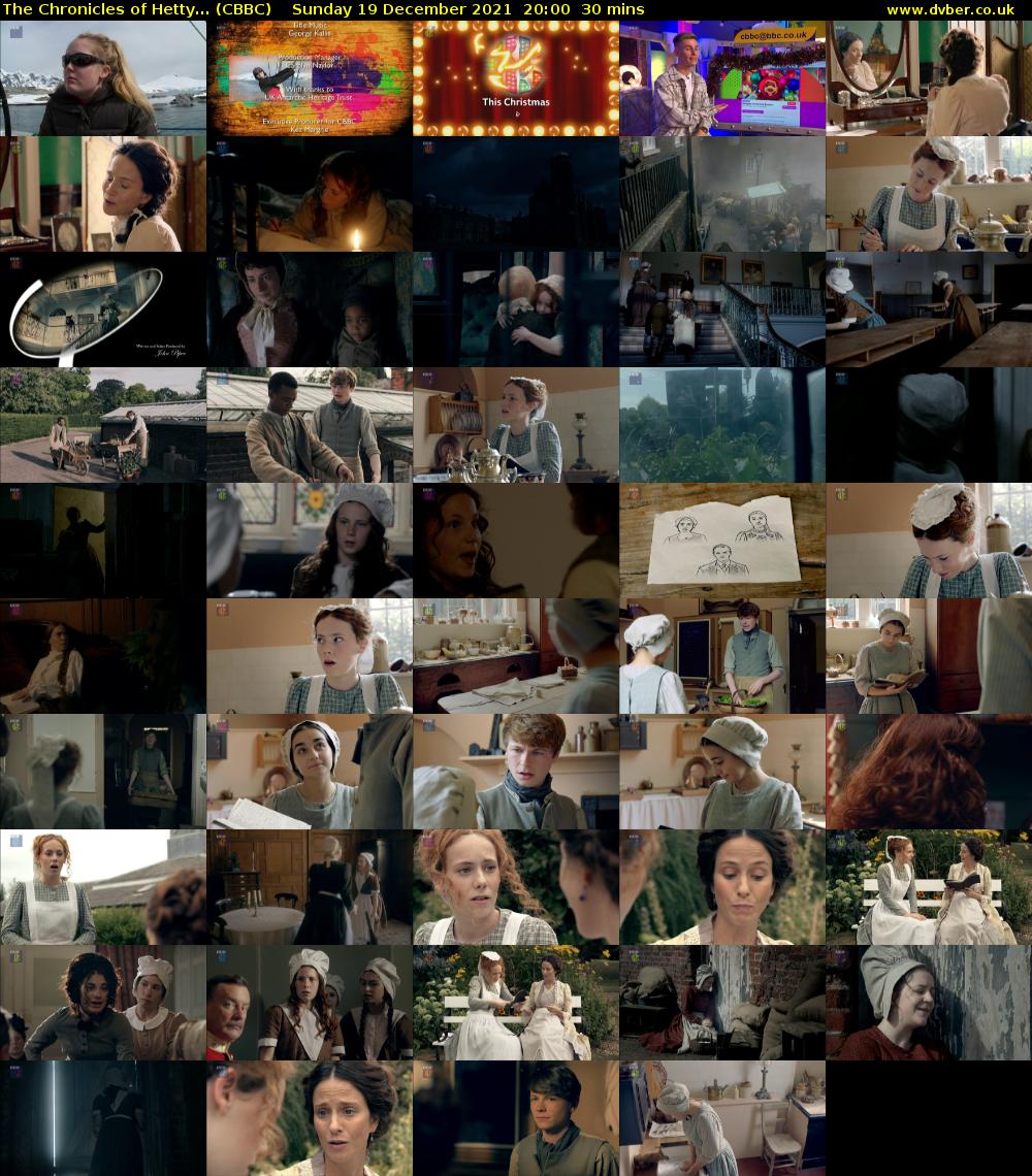 The Chronicles of Hetty... (CBBC) Sunday 19 December 2021 20:00 - 20:30