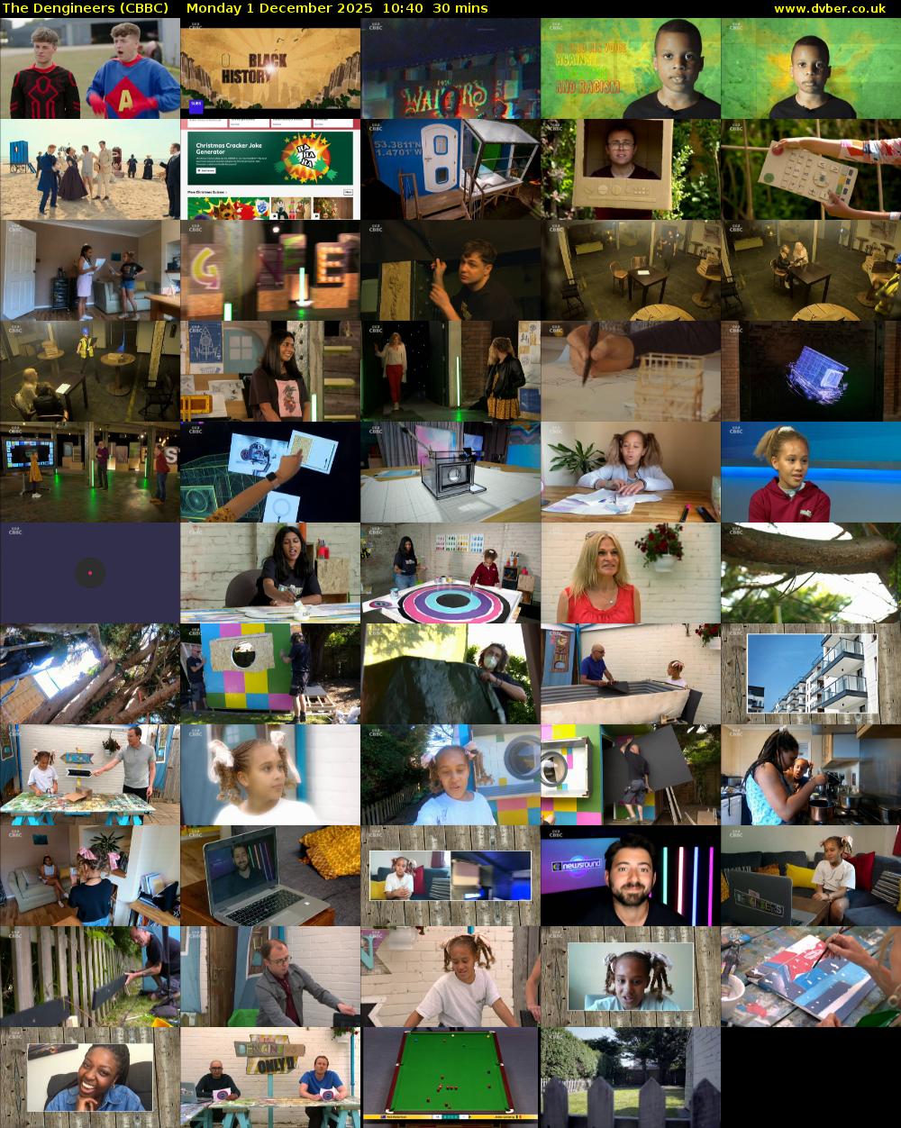The Dengineers (CBBC) Monday 1 December 2025 10:40 - 11:10